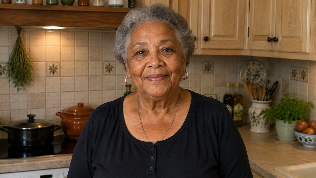 Rosetta Mitchell in her kitchen